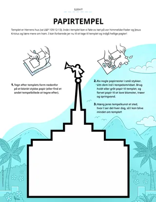 PDF af aktivitet med et tempel lavet af papir