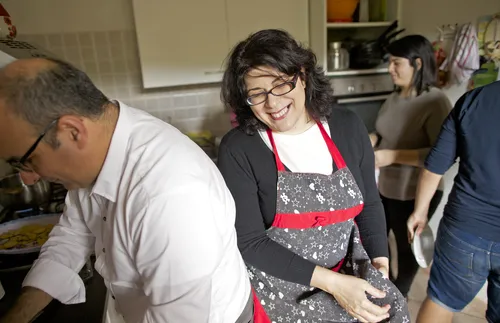 family in kitchen