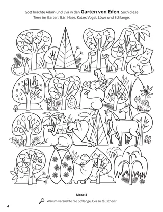Adam and Eve in the Garden of Eden coloring page