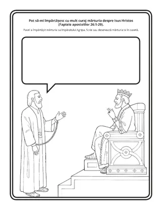 Pagină cu activități: Eu pot să-mi împărtășesc mărturia