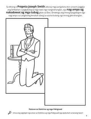 Joseph Smith Prayed for Answers coloring page