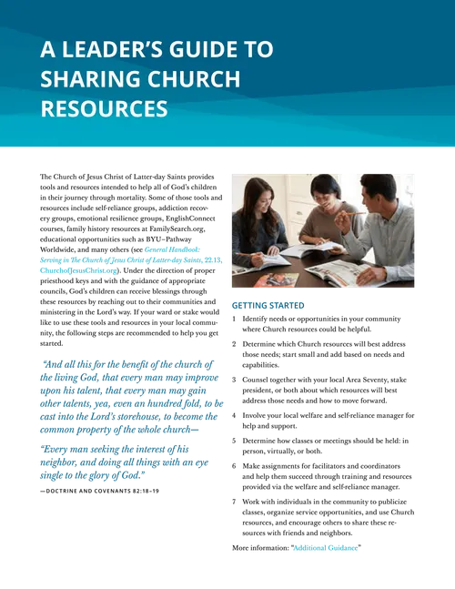 A Leaders’ Guide to Sharing Church Resources in your Community