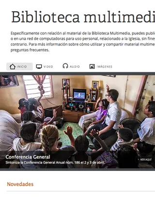 Media Library web page