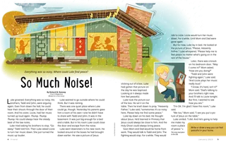 Page from the January 2023 Friend Magazine. So Much Noise!