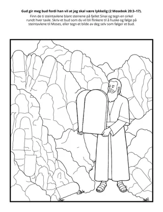 Aktivitetside for Primær: Gud gir meg bud fordi han vil at jeg skal være lykkelig.