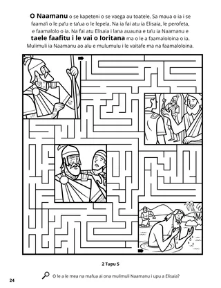 Elisha and Naaman coloring page