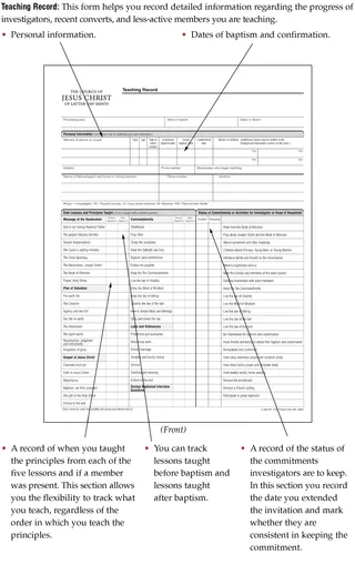 teaching record front