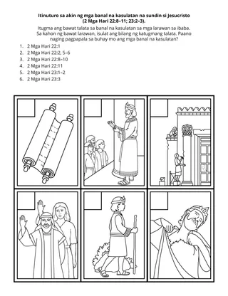 Pahina ng aktibidad sa Primary: Tinuturuan ako ng mga banal na kasulatan na sundin si Jesucristo