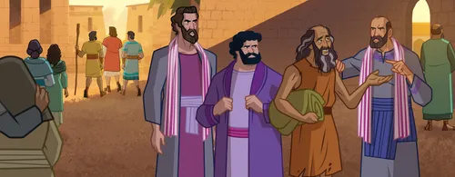 Leaders ask the man why he is working on the Sabbath.