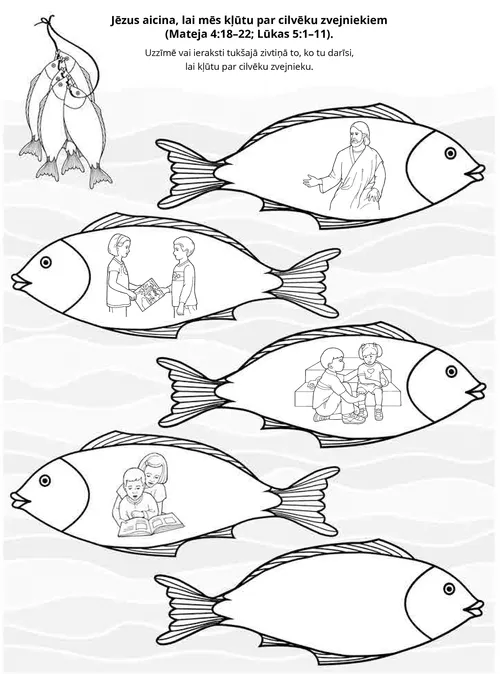 radošā lappusīte: Jēzus mūs aicina būt par „cilvēku zvejniekiem”