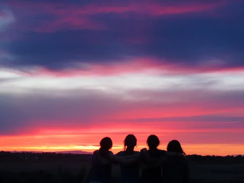 Girls at sunset