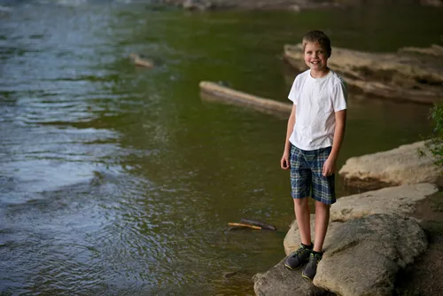 Young boy at river