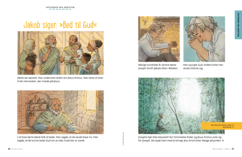 PDF-historie om Jakob, der underviser, og Joseph Smith, der beder