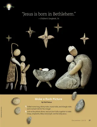 a nativity scene made out of rocks