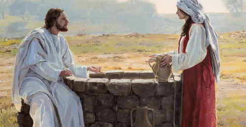 Jesus with the Samaritan woman at the well
