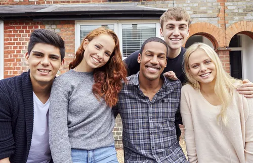 group of young adults smiling