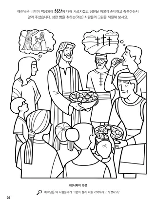 Jesus Institutes the Sacrament among the Nephites coloring page