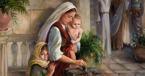 woman putting coin in box