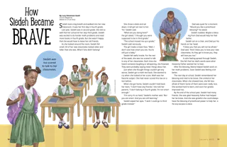 Page from the January 2023 Friend Magazine. How Siedeh Became Brave