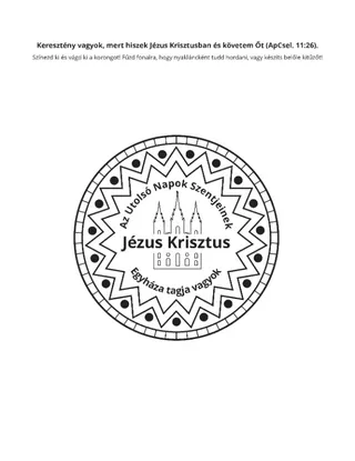 tevékenységi oldal: Keresztény vagyok