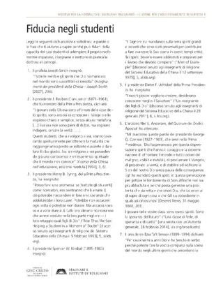 approfondimento, Fiducia negli studenti