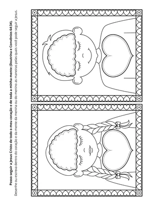 página de atividades: Posso seguir Jesus Cristo com a mente e o coração