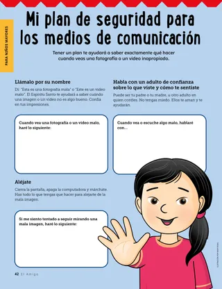 Página de actividades sobre la seguridad en los medios de comunicación