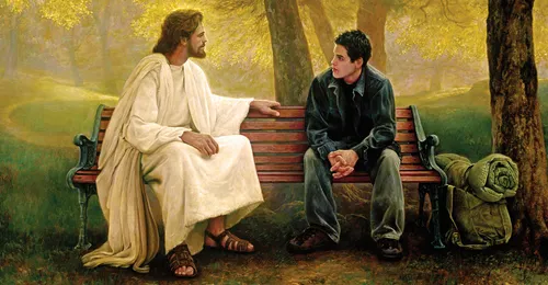 Jesus Christ with young man
