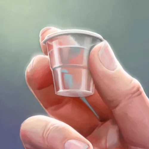 a hand holding a sacrament cup