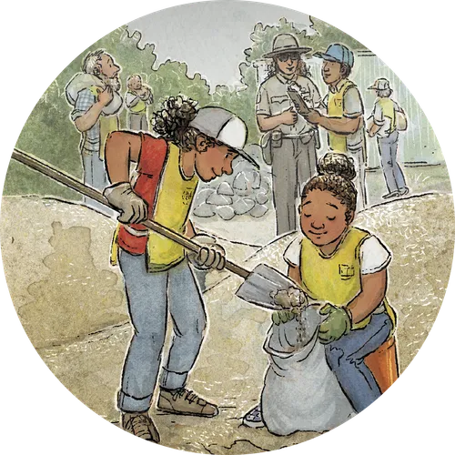 Illustrations of scenes from the New Testament.