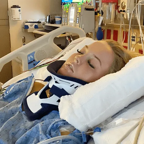 young woman in hospital