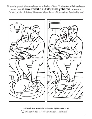 Seite 7 im Malbuch „Wir sammeln die Familie Gottes“