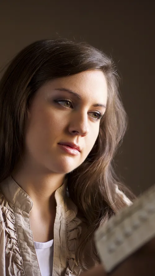 young woman with scriptures