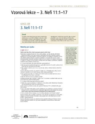 materiál na rozdání, Vzorová lekce