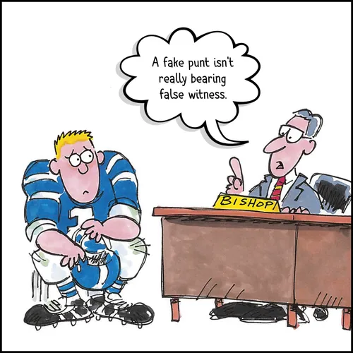 football player with bishop