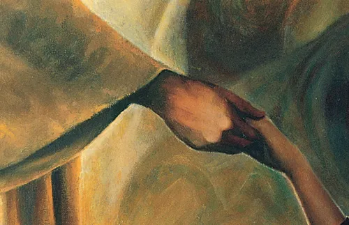 The Savior’s hand holding on to another person’s hand