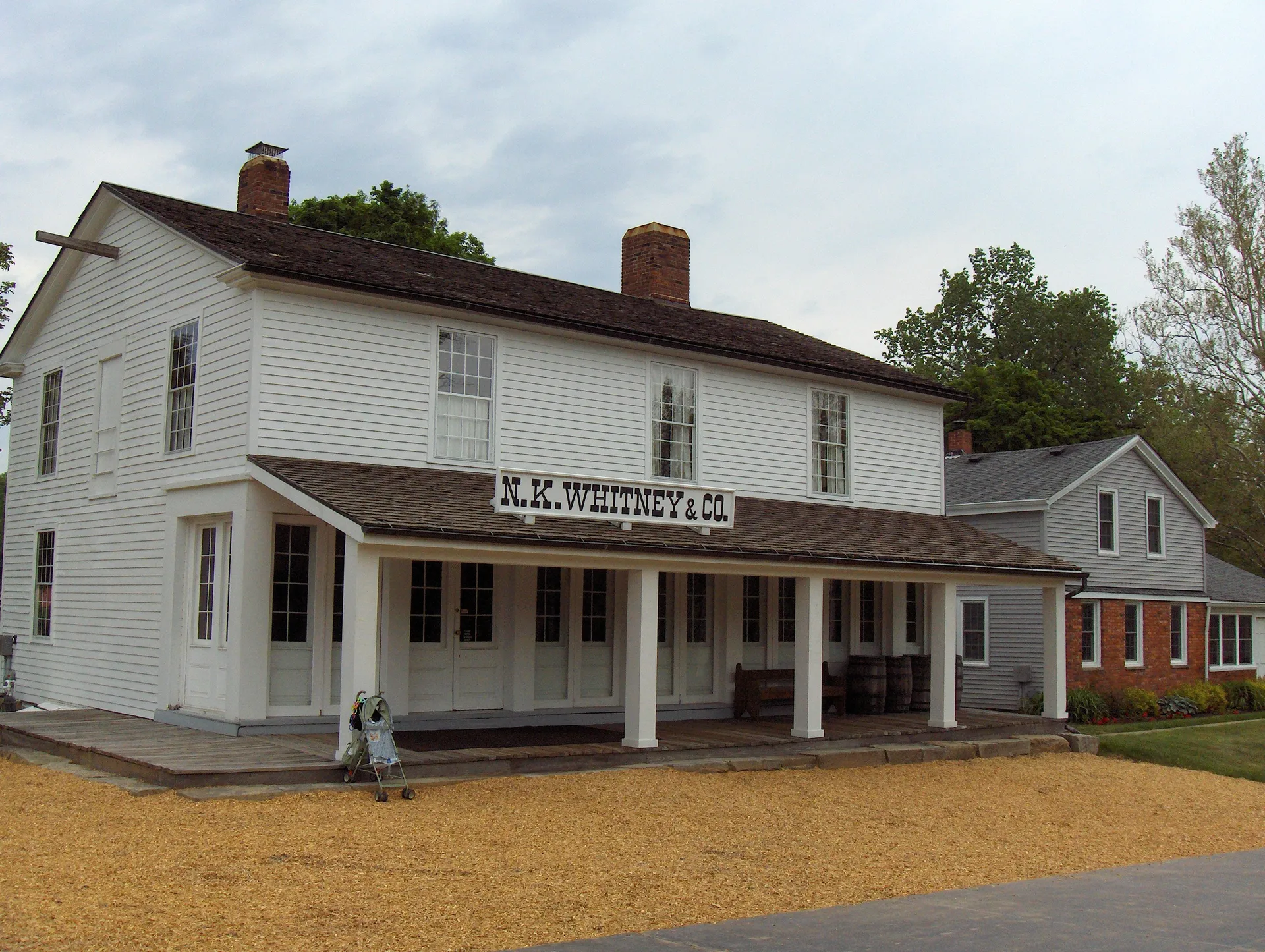 The outside of the Newel K. Whitney store in Kirtland, Ohio.