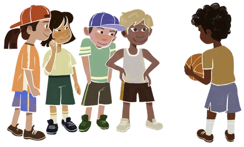 group of friends playing together