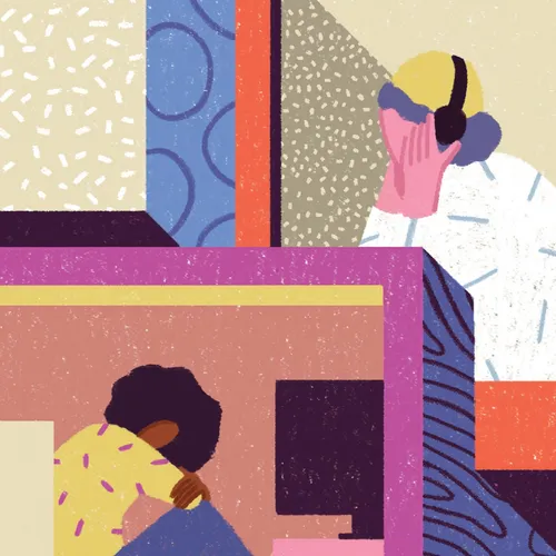 abstract figures looking lonely and sad