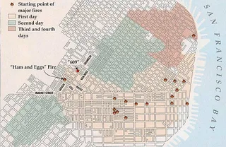 Map of the fires that burned in San Fransisco