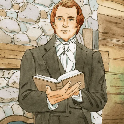 Joseph Smith holding scriptures