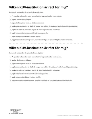 Vilken KUV-institution är rätt för mig?