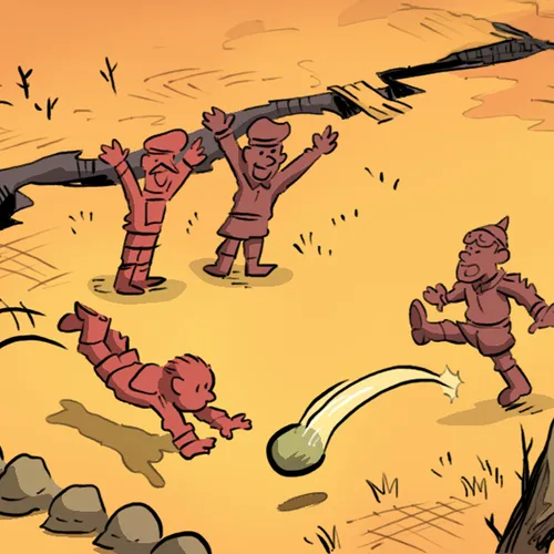 soldiers playing soccer