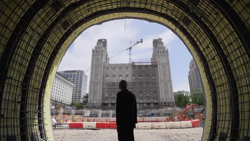 President Nelson outside the Salt Lake Temple