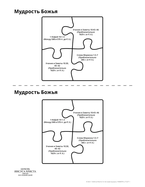 Мудрость Божья – раздаточный материал