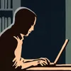 illustration of a man working on a computer