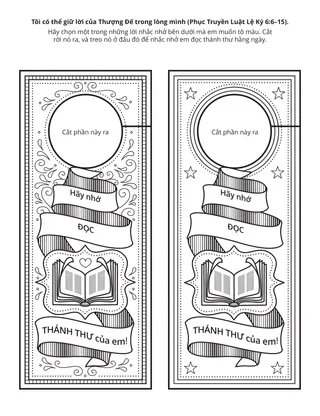 Trang sinh hoạt cho Hội Thiếu Nhi: Tôi có thể giữ lời của Thượng Đế trong lòng mình