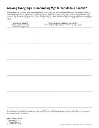 Asa ang Akong mga Hunahuna ug Mga Buhat Modala Kanako? nga handout