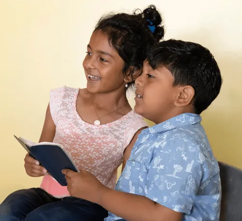 boy and girl singing together