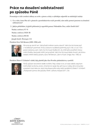 Práce na dosažení soběstačnosti po způsobu Páně